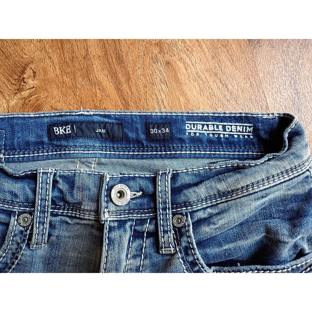 BKE Jake Jeans Men's 30x34 Blue Double Denim